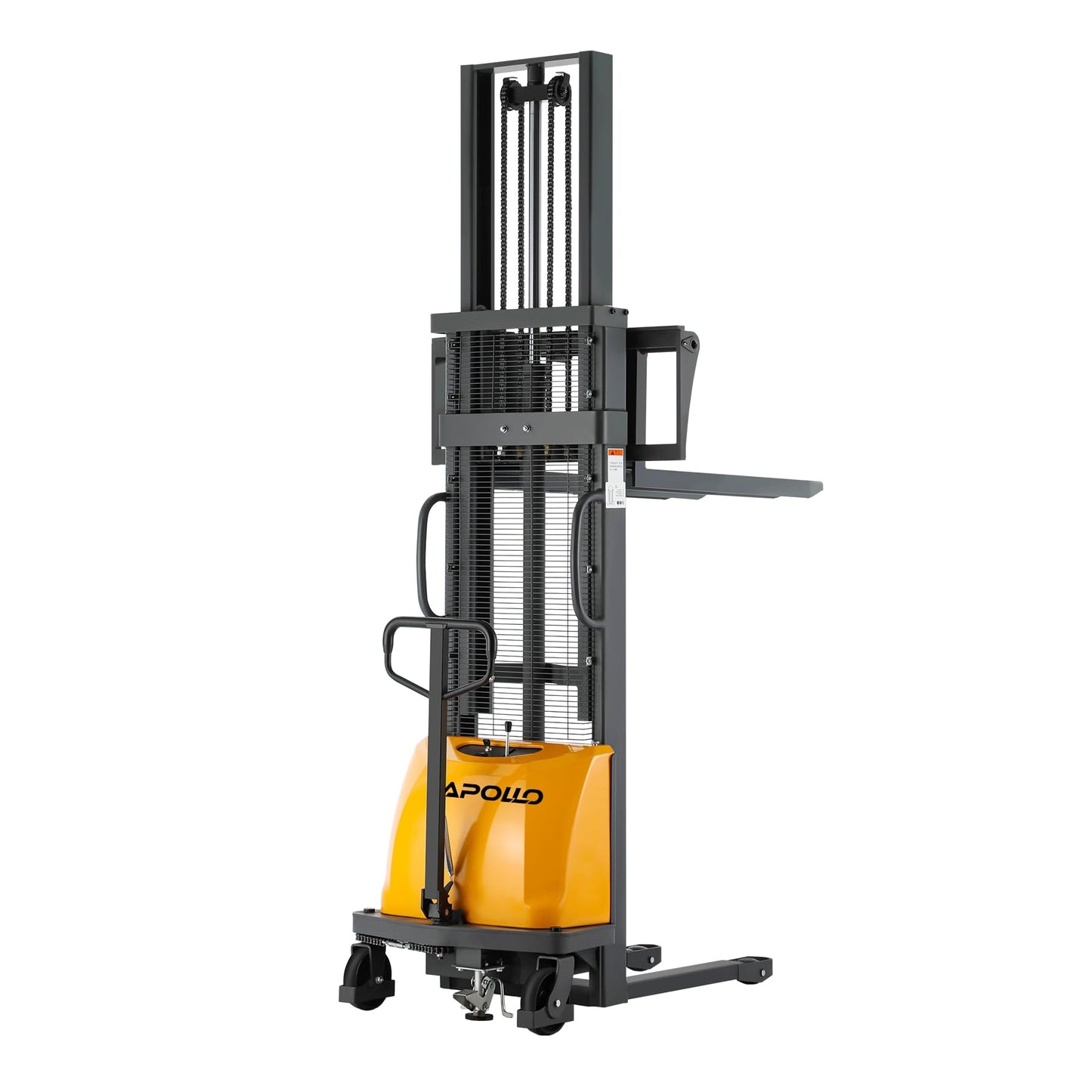 APOLLOLIFT Semi-Electric Pallet Stacker 3300Lbs Cap 118" Lifting Height Lift Stacker with Fixed Legs for Open Bottom Pallet