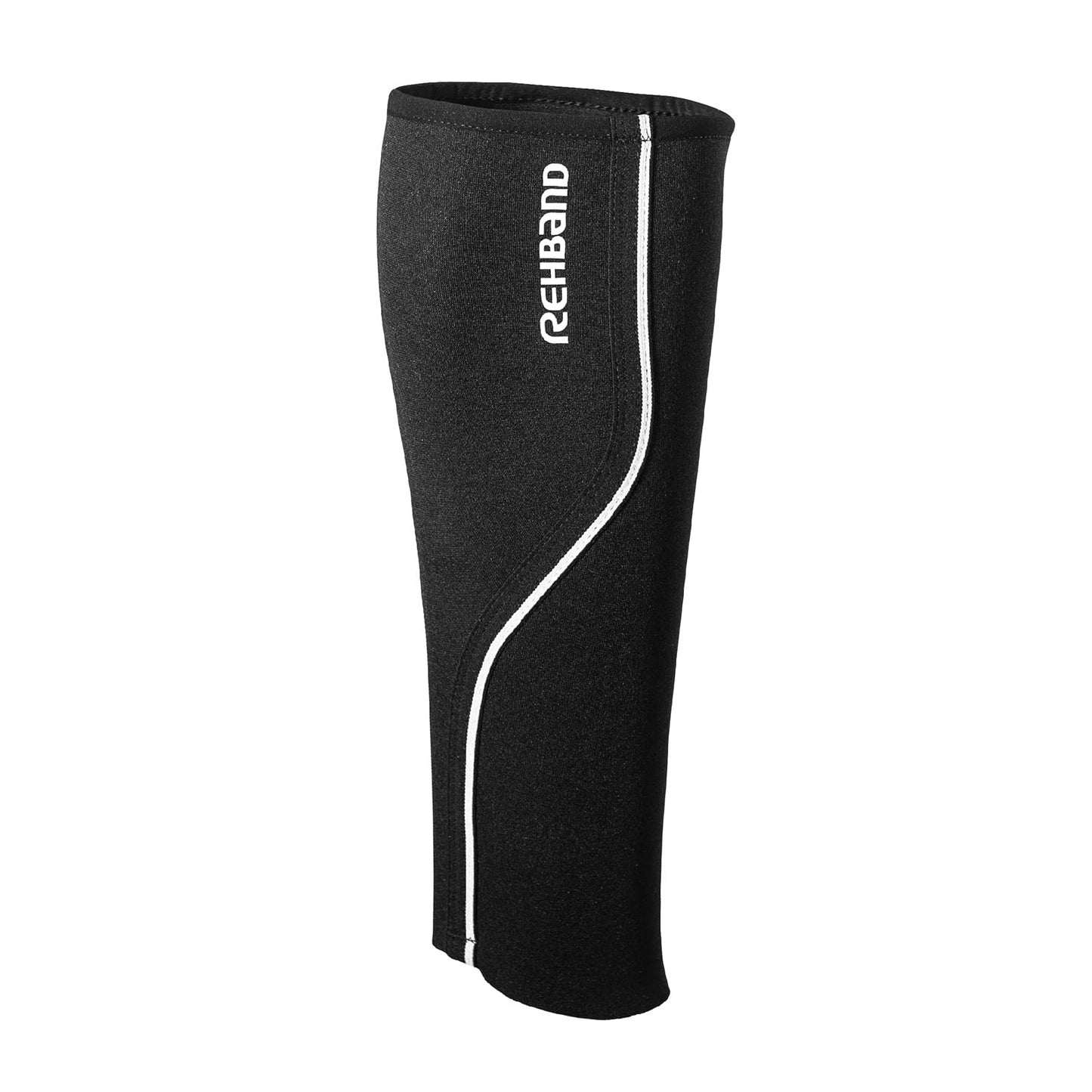 Rehband neoprene calf bandage, 1 piece, shin support, calf compression promotes blood circulation in endurance sports, compression sleeve for running, Colour:Black, Size:Medium
