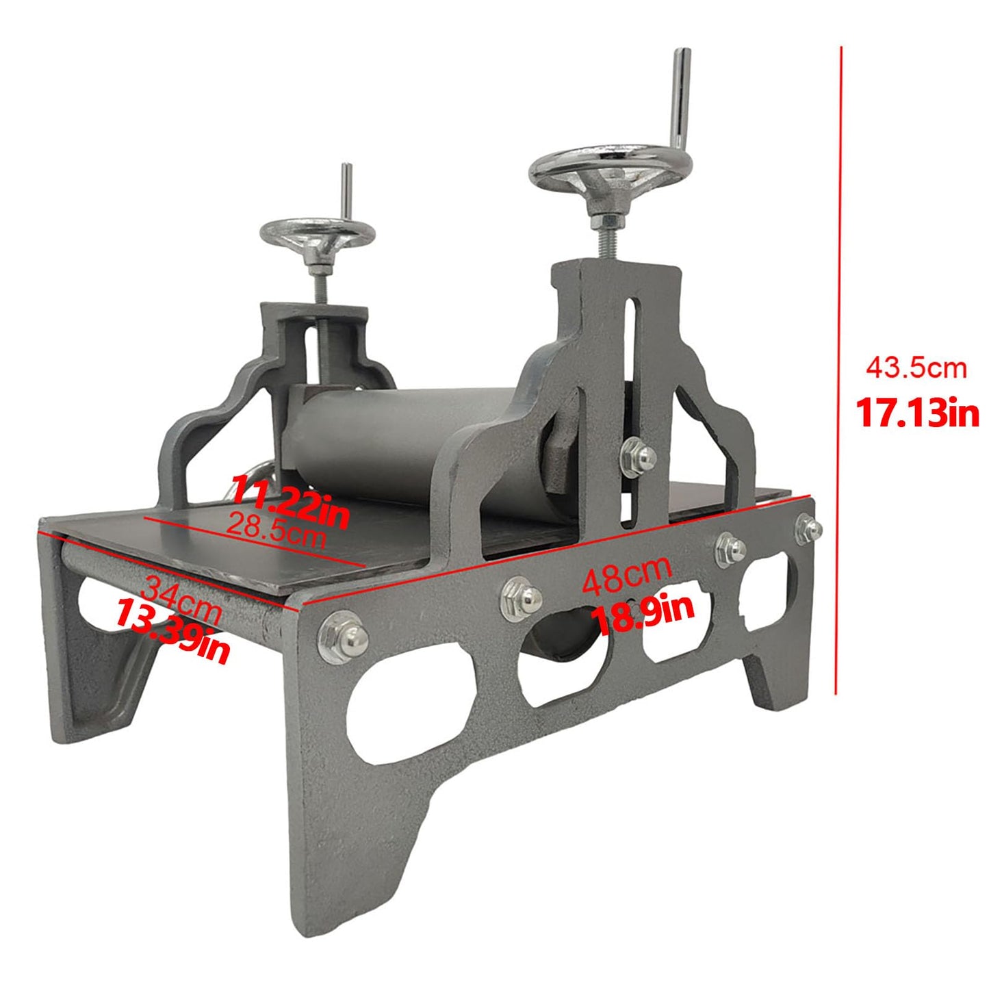 WYDDDARY Manual Portable Slab Roller Machine Tabletop Heavy Duty Printmaking Machine Engraving Press Panel Size 18.9" x 11.2" Height Adjustable for Printmaking