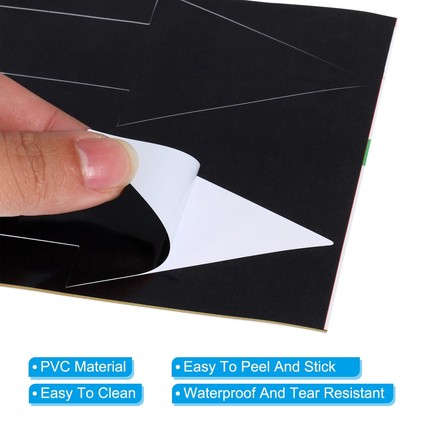 PATIKIL 8"x2" Arrow Sticker, 10 Pack PVC Removable Self Adhesive Waterproof Floor Decal Wall Marking Arrow Sign for Road Instructions, Black