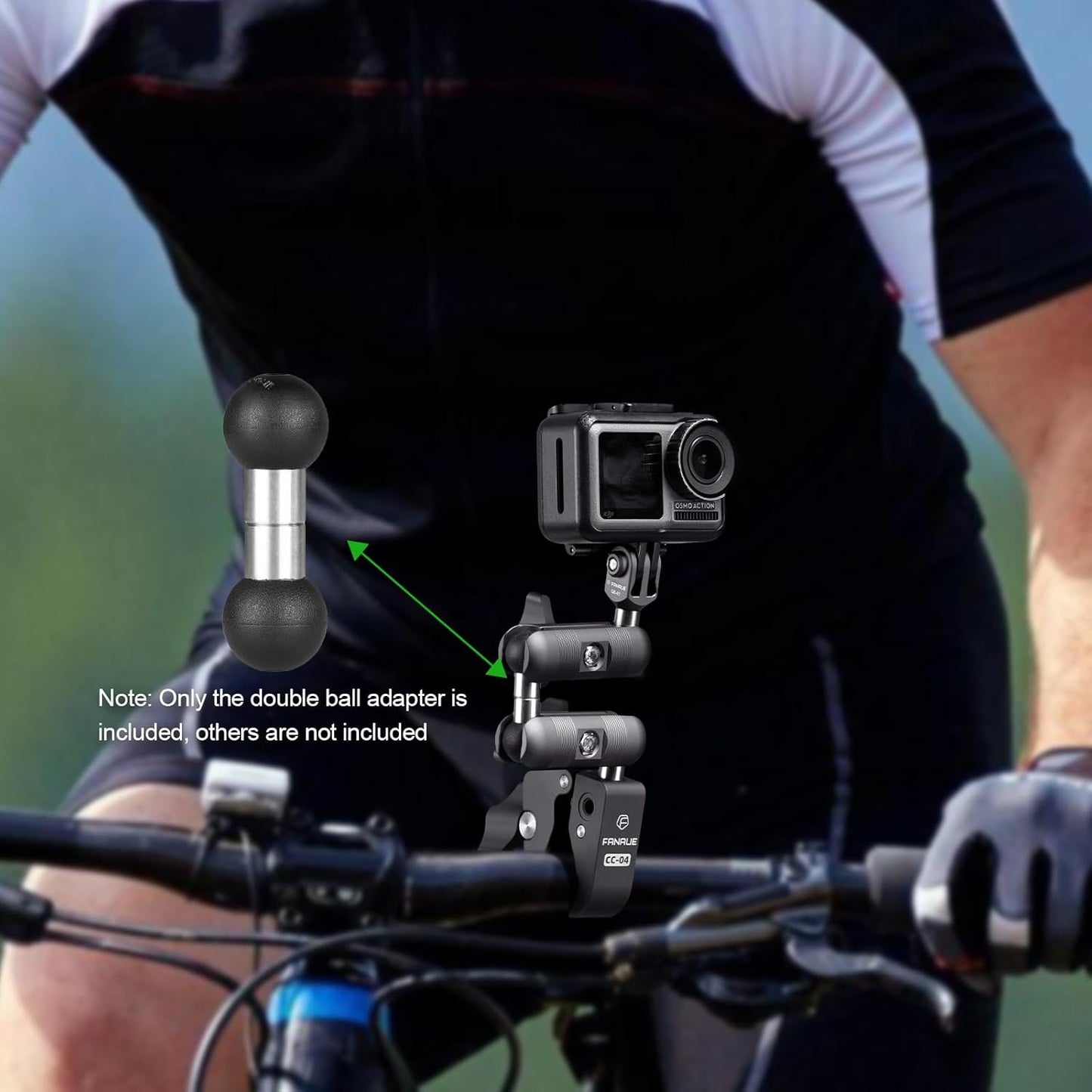 FANAUE 17mm 17mm Aluminum to Ball Head Adapter, Compatible with Garmin and Other GPS Devices with Connection