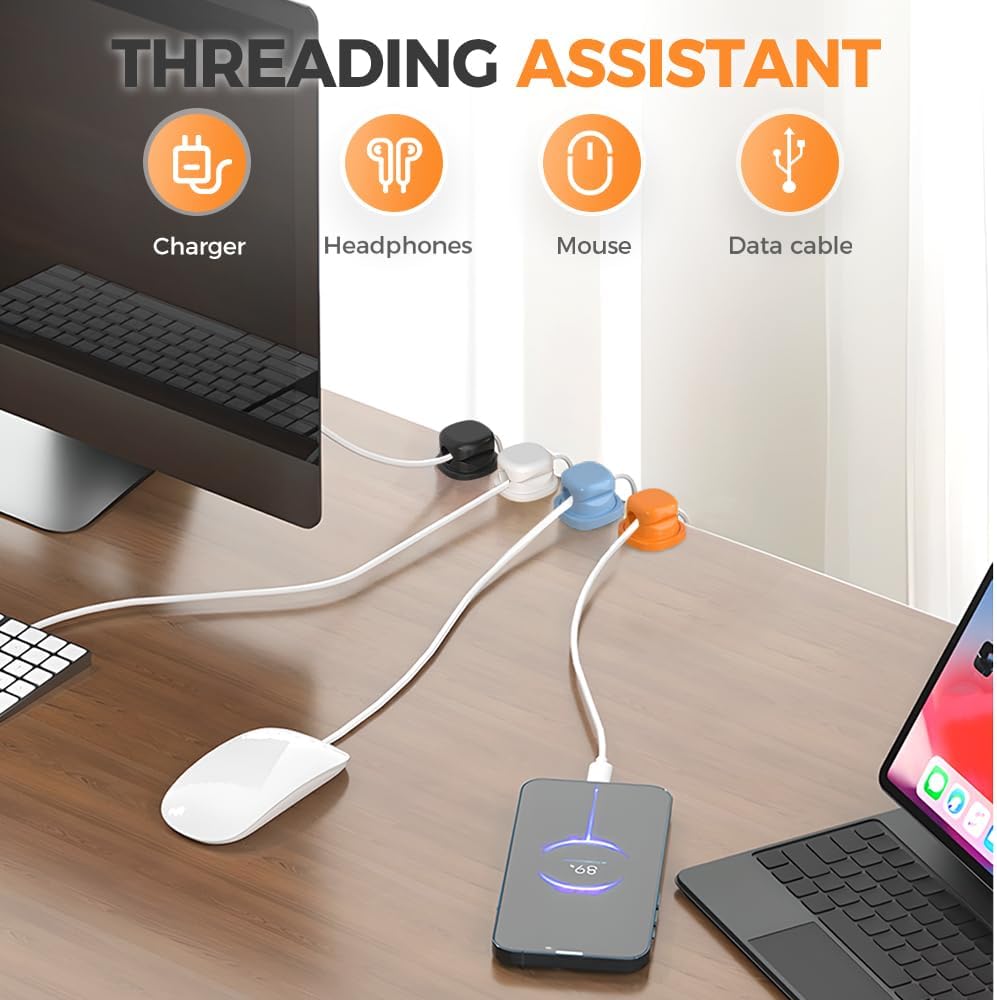 SROCOPT 2026 3pcs) Cord Organizer Holder, New Desk Cable Management, Cable Clips Organize Phone Charging Cords Holder