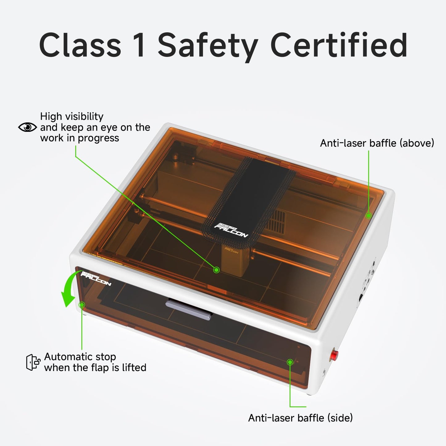 Creality Falcon A1 10W Laser Engraver, Enclosed Laser Cutter with Air Assist, HD Camera Positioning, Beginner-Friendly, Class 1 Safety Engravering Machine for Wood and Metal, Acrylic(White)