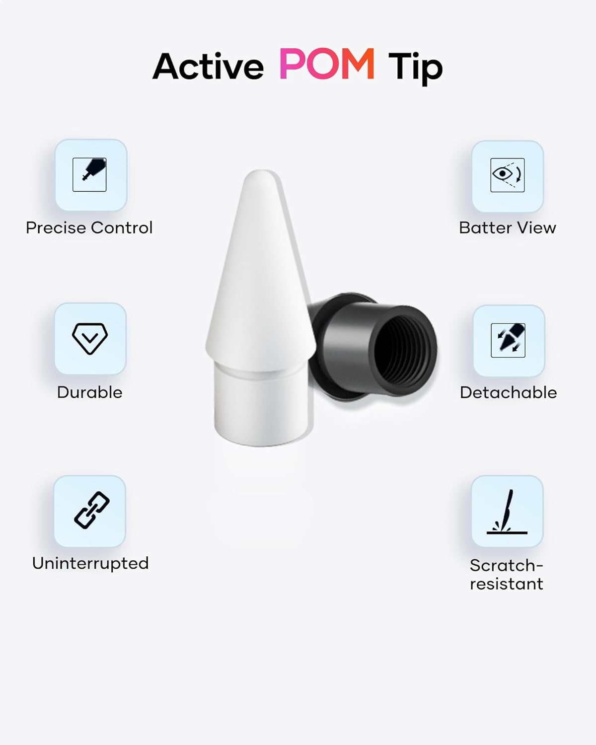 COOSTART 2nd Gen/1st 4 6 Pack Replacement Tips Compatible with Apple Pencil Gen/USB-C/Apple Pencil Pro Generation