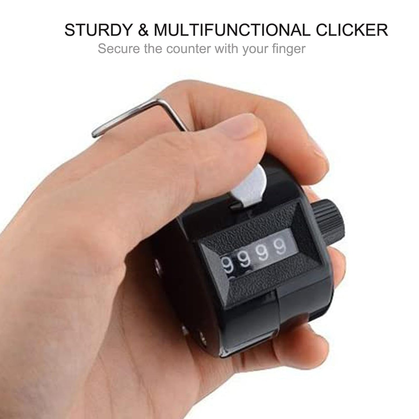 Clicker Counter Handheld Tally Counter 4-Digit Number Counter, 2 Pack Hand Mechanical Counters Clickers Pitch Umpire Click Counter for Coaching, Knitting, People, Lap, Fishing, Golf, (Black Green)