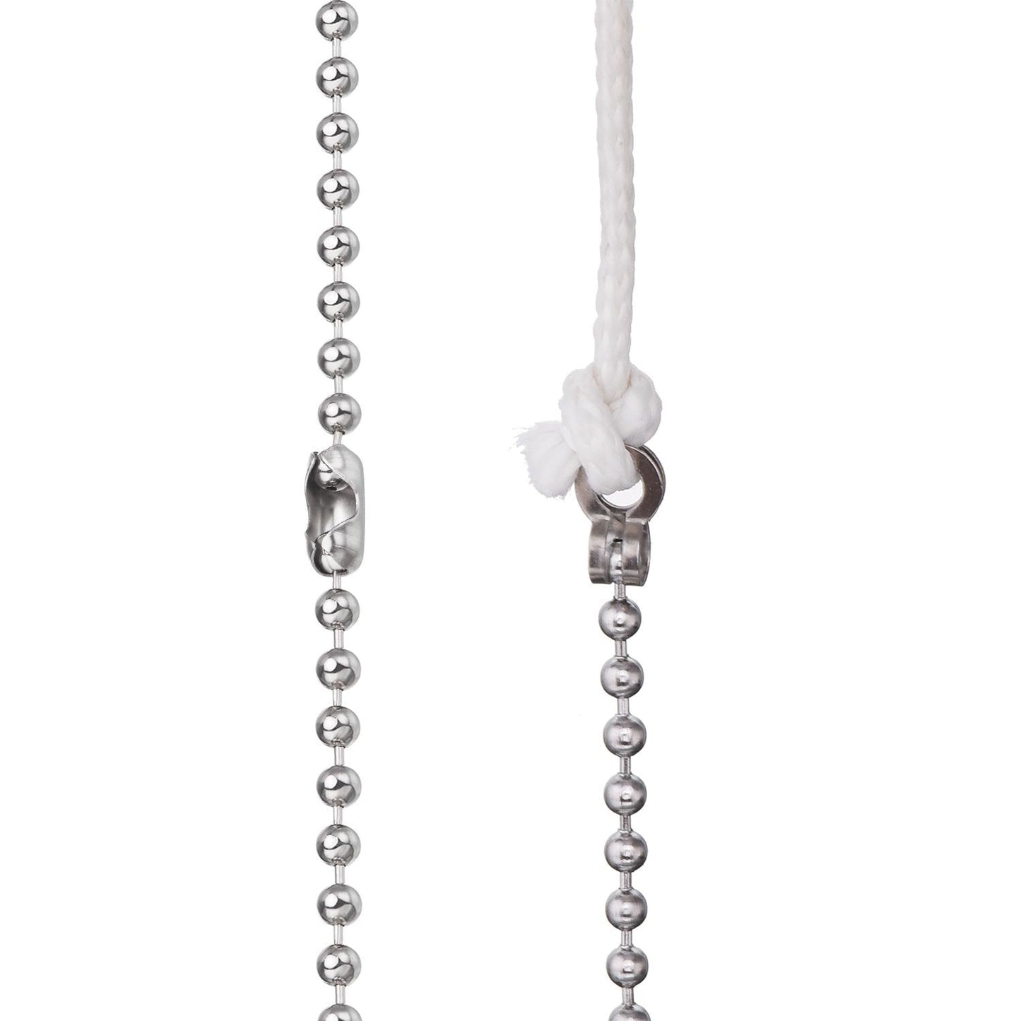 Shappy 2 Pack Steel Beaded Ball Pull String Extension Chain with Connector for Ceiling Fan Light Fixture Light Bulb Switch Chain Extender, 1 Meter Length