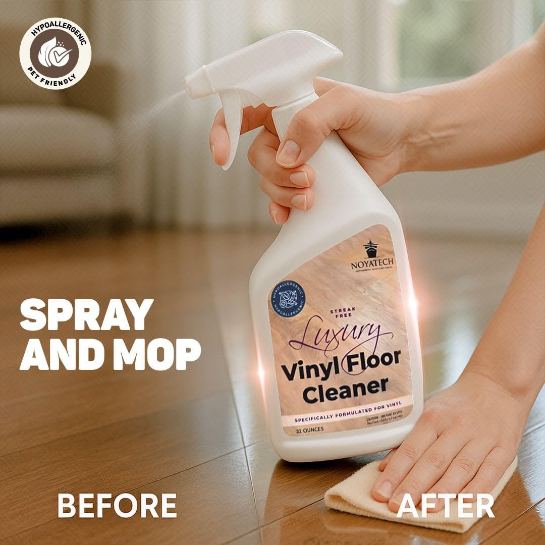 LVP Floor Cleaner. Streak-Free Luxury Vinyl Floor Cleaner. For Hardwood, Laminate, and Natural Wood Flooring. Pet Safe, Non-Toxic, Eco-Friendly.