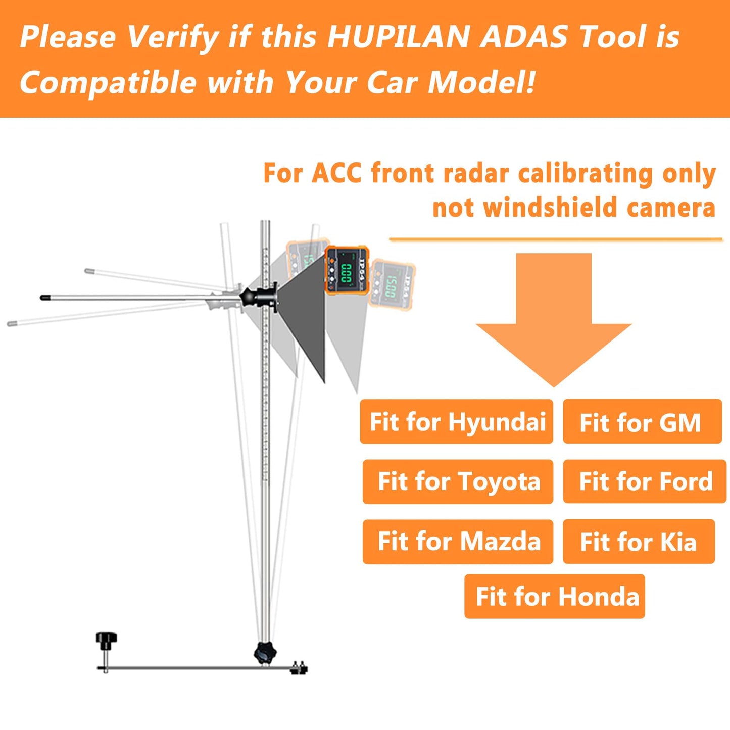 Outer Edge 5.7in Radar Aiming Corner Reflector Target ADAS Calibration Tool Include Stand and Mini Digital Protractor- Compatible with Honda Toyota Mazda Kia Ford GM Hyundai Regular Size Vehicle Car