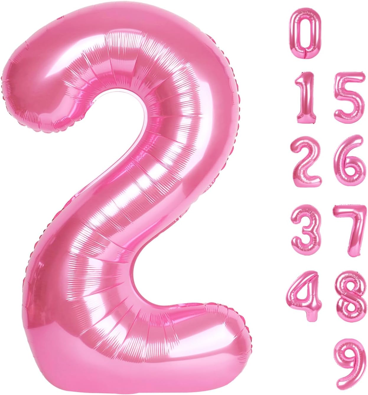 Skiennix 40-Inch Pink Number Balloons - Perfect for 2nd, 12th, 21st Birthday Celebrations & Events