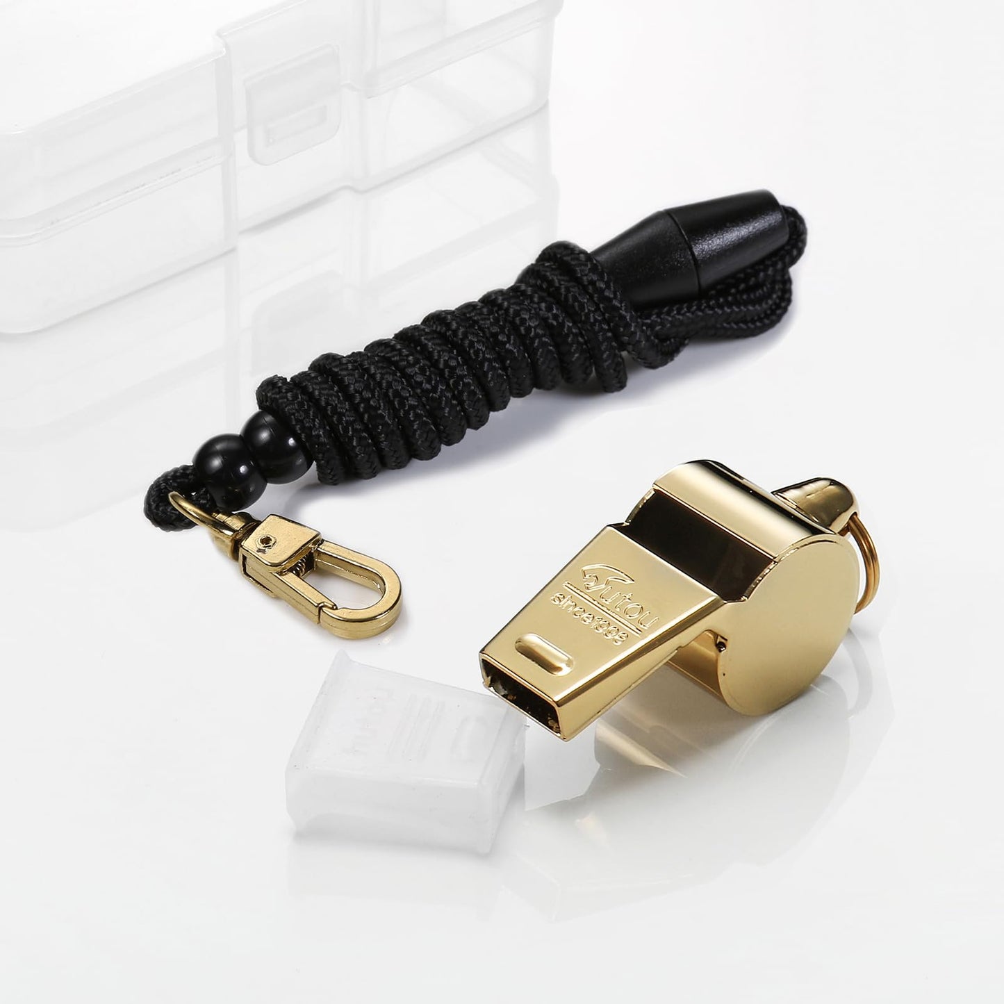 HUTOU Whistle, Brass Coach Sports Whistle with Lanyard, Loud Crisp Sound Whistle Ideal for Coaches, Referees, and Adults