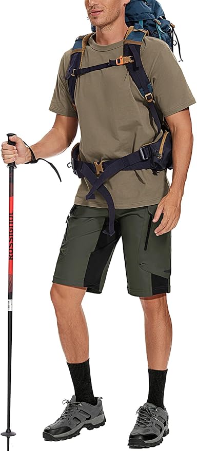 XKTTAC Men's Outdoor Quick Dry Lightweight Stretchy Shorts for Hiking, Tactical, Camping, Travel with 6 Pockets
