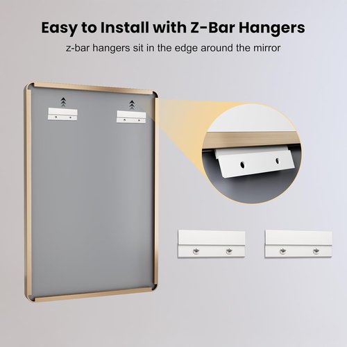 LOAAO Gold Bathroom Mirror - 72”x32” Rounded Rectangle Design | Wall-Mounted, Anti-Rust Tempered Glass