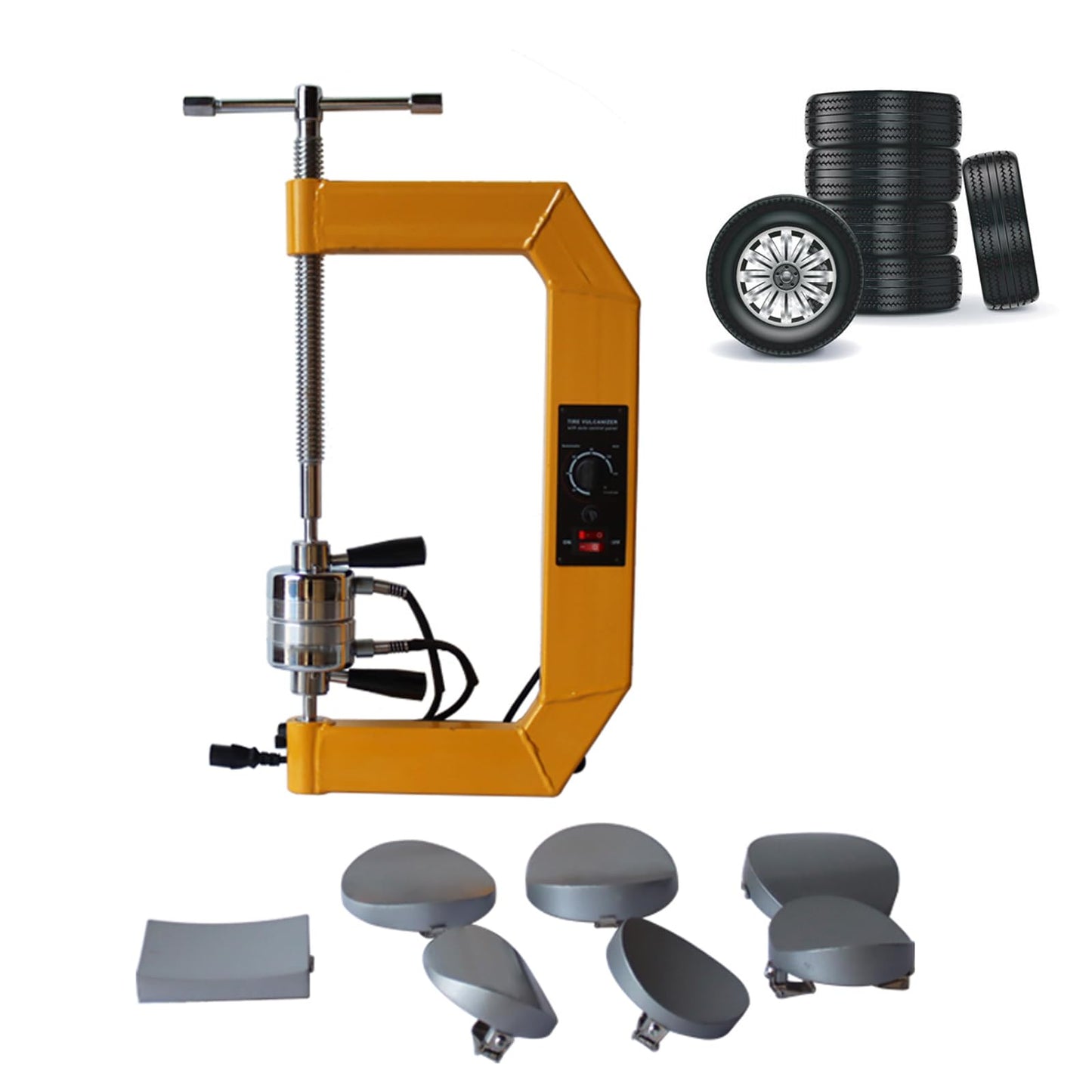INTBUYING Tire Auto Repair Machine Kit, Spot Tire Vulcanizing Machine, Tire Vulcanizer Adjustable Height Tower Tire Puncture Repair Tool, Tire Spread Tool Kit for Car Truck, 110V