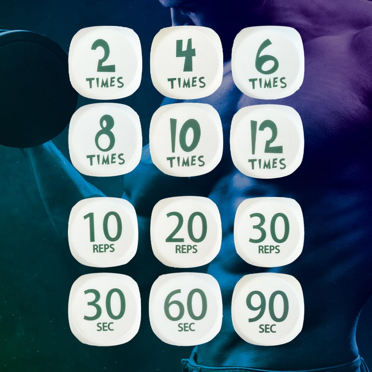 Exercise Dice, 6-Sided Foam Fitness Dice for Solo or Group Classes, Dynamic Workout Equipment (A)
