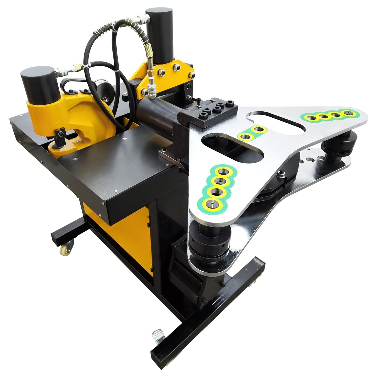 TECHTONGDA 5in1 Electro-Hydraulic Busbar Processor Busbar Bender Cutter Puncher Crimper Embossing Machine Heavy-duty Busbar Processing Machine 110V 750W