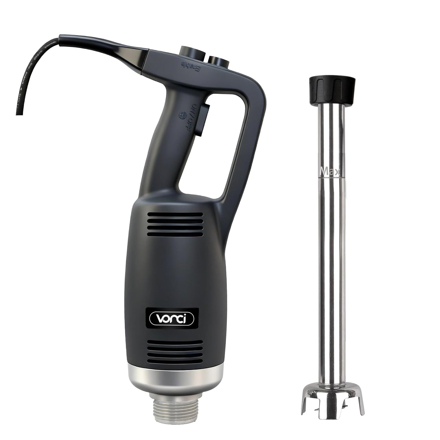 VONCI 750W Commercial Immersion Blender, Electric Hand Blender with 16" Detachable Shaft, Variable Speed 8000-19000RPM,Industrial Immersion Blender for Restaurant Kitchen.Extra Heavy Duty Hand Mixer.