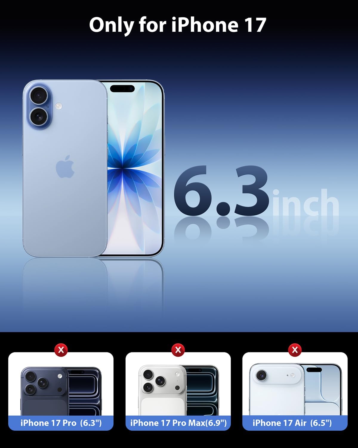 17 3 Pack, [9H+ Mkeke for iPhone Screen Protector Hardness] [Military-Grade Drop Protection] [Sensitive Touch] [Easy