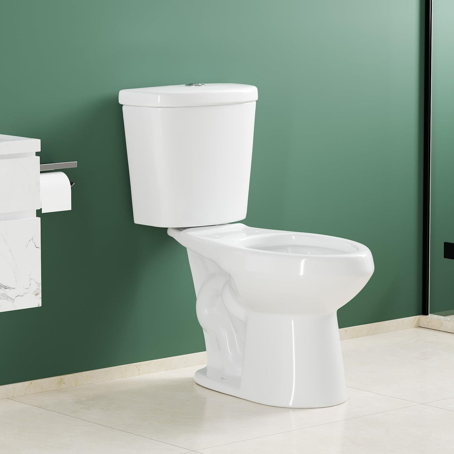 17" Elongated Dual Flush Toilet Bowl – Upgraded Power Flush, Top Dual Button, Includes Internal Hardware, No Seat – Designed for Bath Upgrade or DIY Renovation