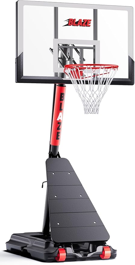 Portable Basketball Hoop Height Adjustable 4.0-10ft: Outdoor Basketball Goal System for Kids Youth Teens in Backyard/Driveway/Indoor, 33-45 Inch Shatterproof Backboard and Stable Base
