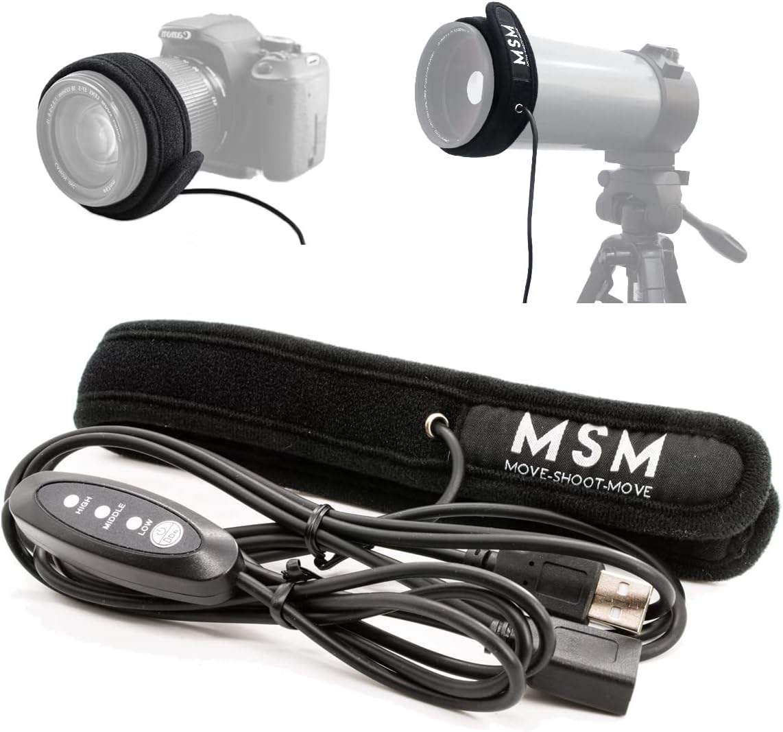 -25, 350mm 4.26" Lens Warmer with Cold Flexible Cable Down to Dew Heater Strip Prevents Lens from Dew, Fog