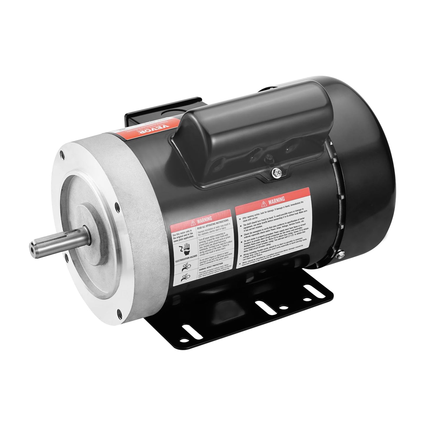VEVOR 3/4HP Electric Motor 1725 RPM, AC 115V/230V, 56C Frame, Air Compressor Motor Single Phase, 5/8" Keyed Shaft, CW/CCW Rotation for Agricultural Machinery and General Equipment