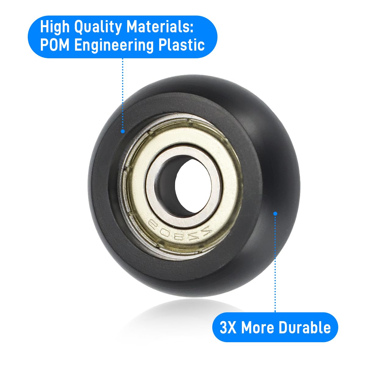 For Aero Pilates Reformer Replacement Roller Wheels, Set of 4 Easy to Install, Smooth & Quiet Glide,Black