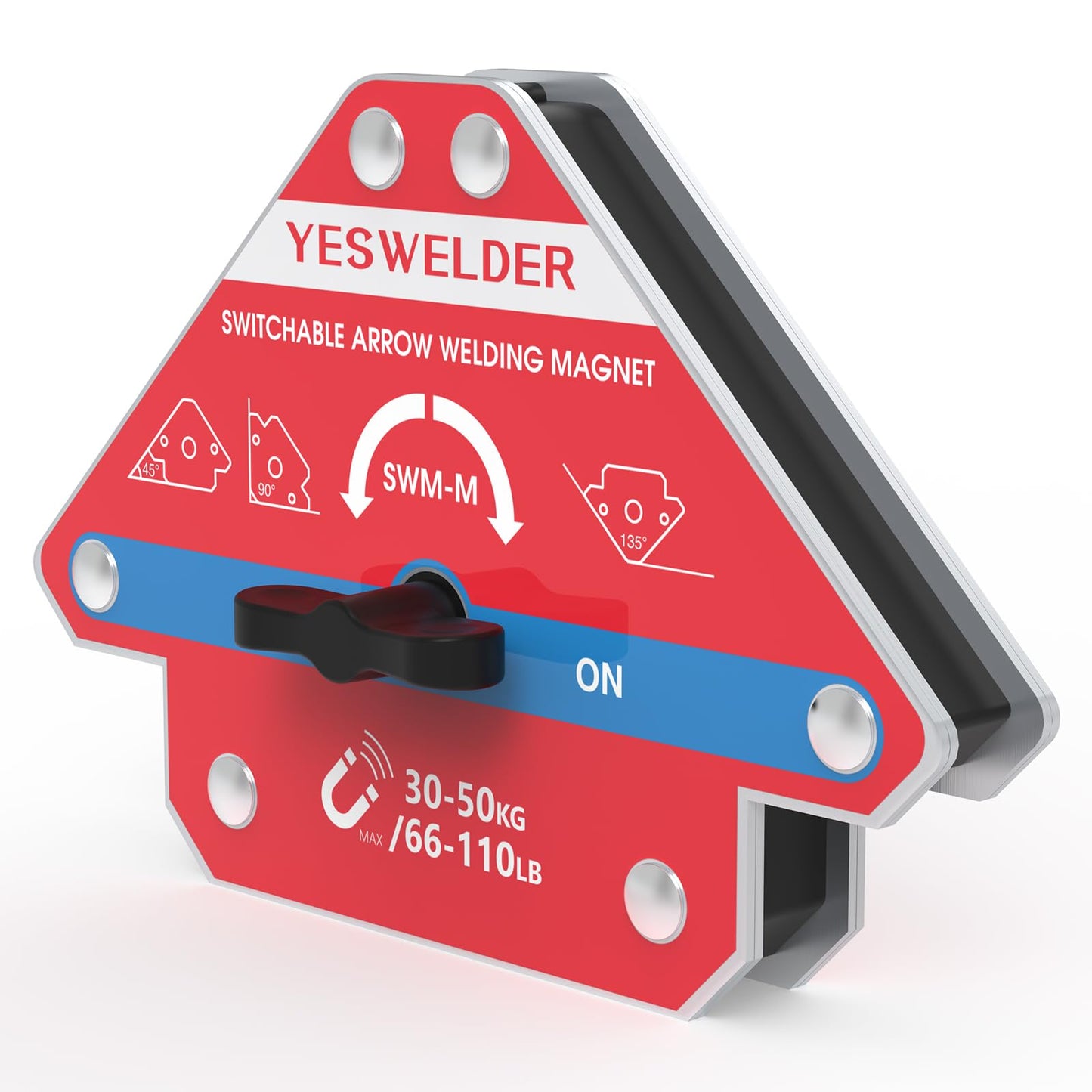 YESWELDER 160A MIG Welder 4 in 1 Multiprocess Flux Cored/MIG/Lift TIG/Stick & Switchable Arrow Welding Magnet 66-110LBs On/Off Switch Arrow Magnetic Welding Holder