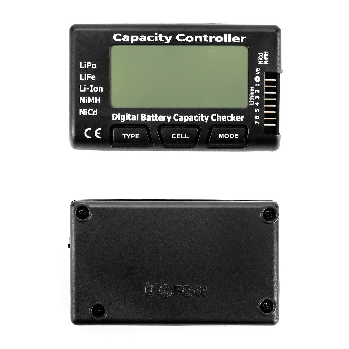 27S 2 Pack, QWORK RC Battery Capacity Checker LiPo Liion NiMH MultiMode Voltage Display for Drone, RC Car & Airplane