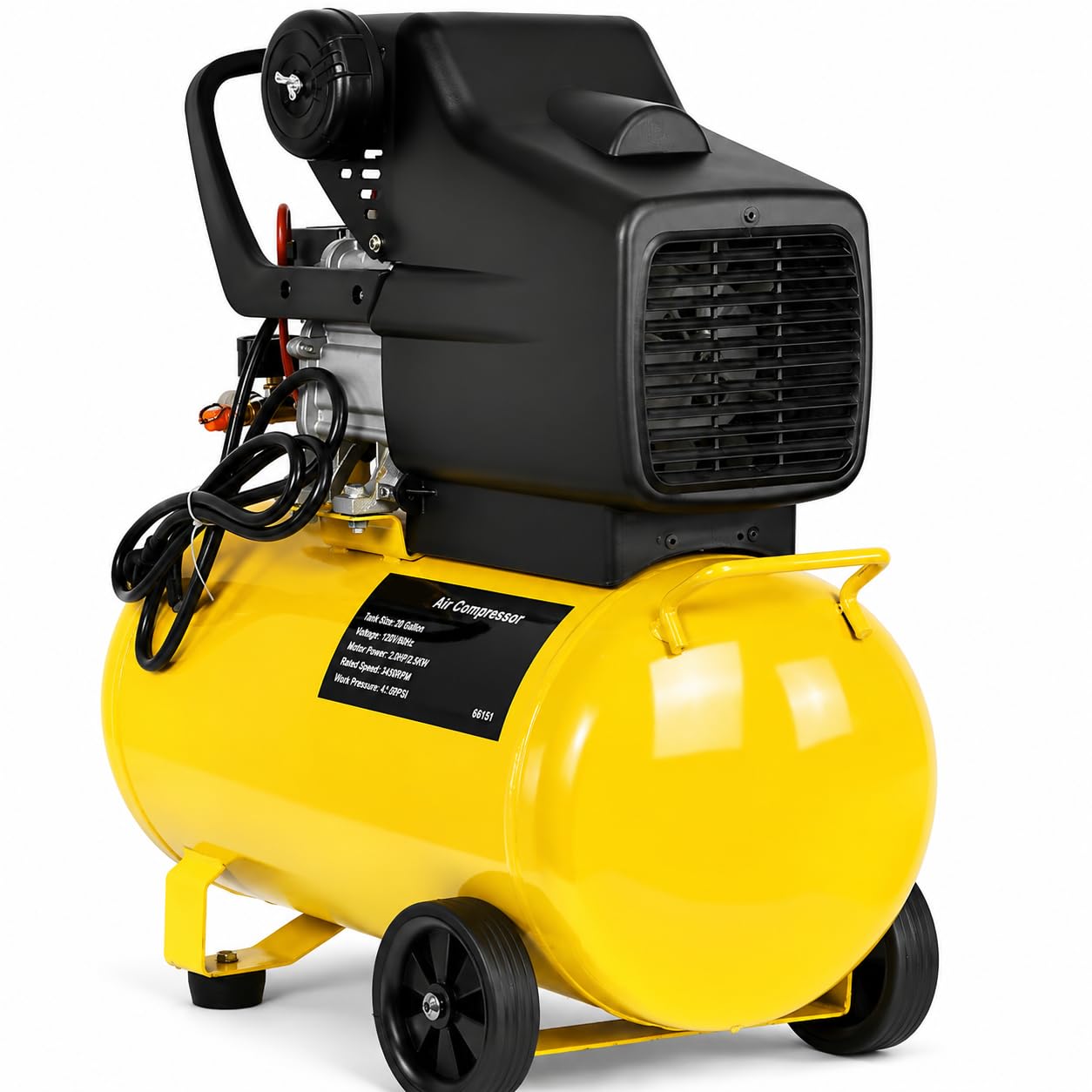 Stark USA 3.5HP 10 Gallons Air Compressor Tank Ultra Quiet Horizontal Tank Adjustable Pressure Ideal for DIY, Home & Garage Applications, 8.37 CFM