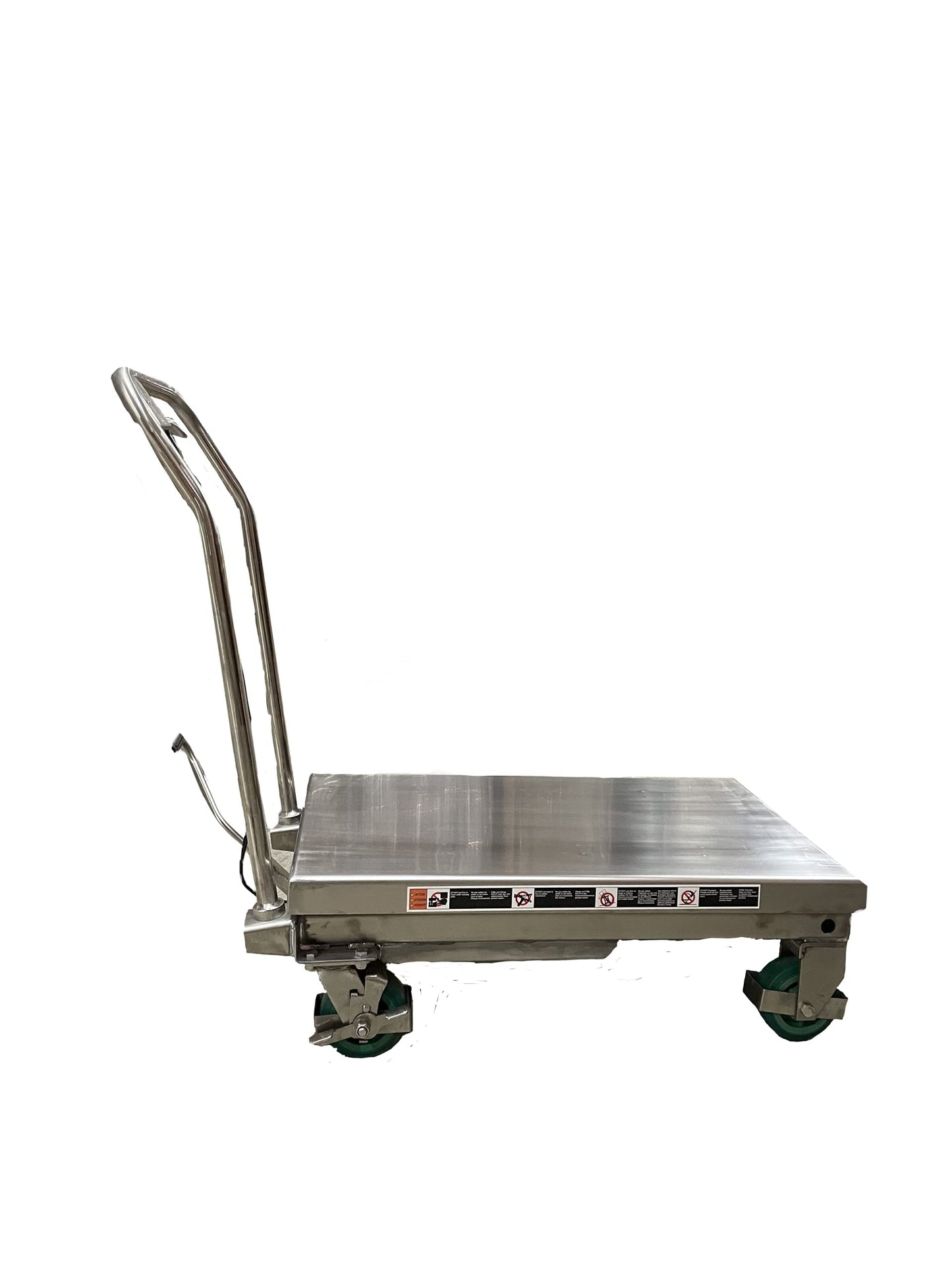 Pake Handling Tools - Stainless Scissor Lift Table, 550 lb. Cap, 32.5" x 19.75" Platform