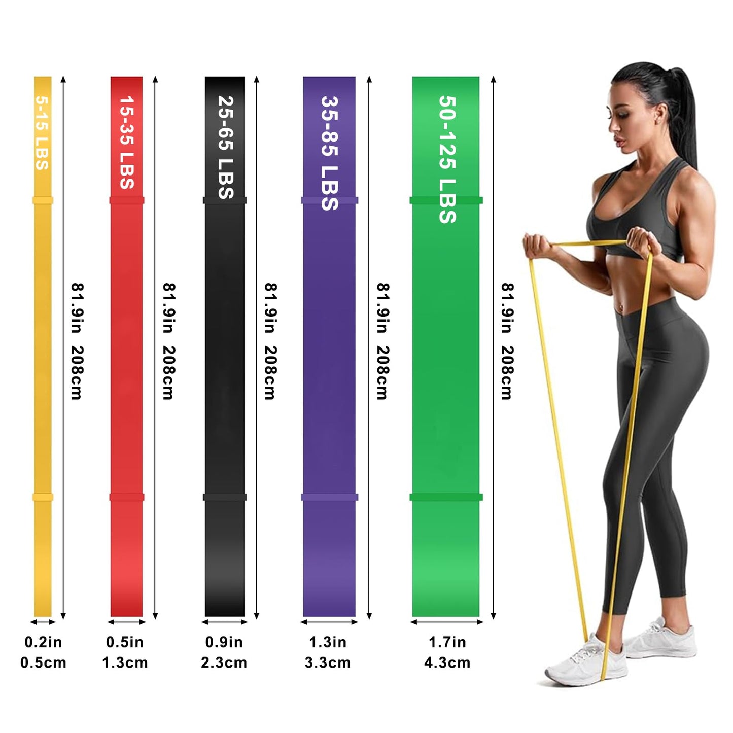 TB3C Pull Up Bands, Resistance Bands Set, Pull-Up Assistance Bands Set for Men & Women, Exercise Workout Bands for Working Out, Body Stretching, Physical Therapy, Muscle Training