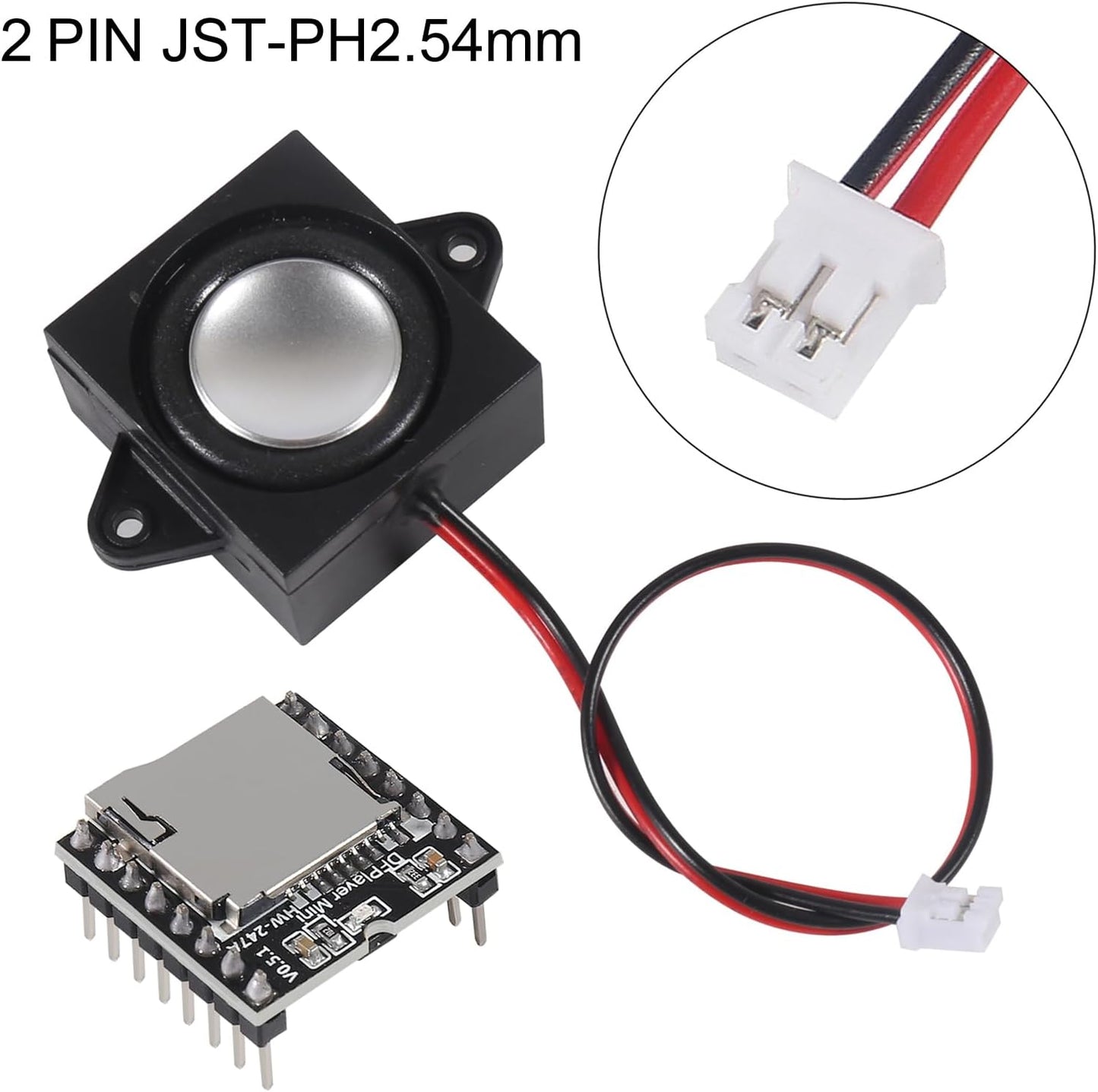 Diitao 2pcs 3 4 JST-PH2.0mm 2 MP3 W Ohm Mini Speaker Micro Speaker pin Interface with Mini Player Module