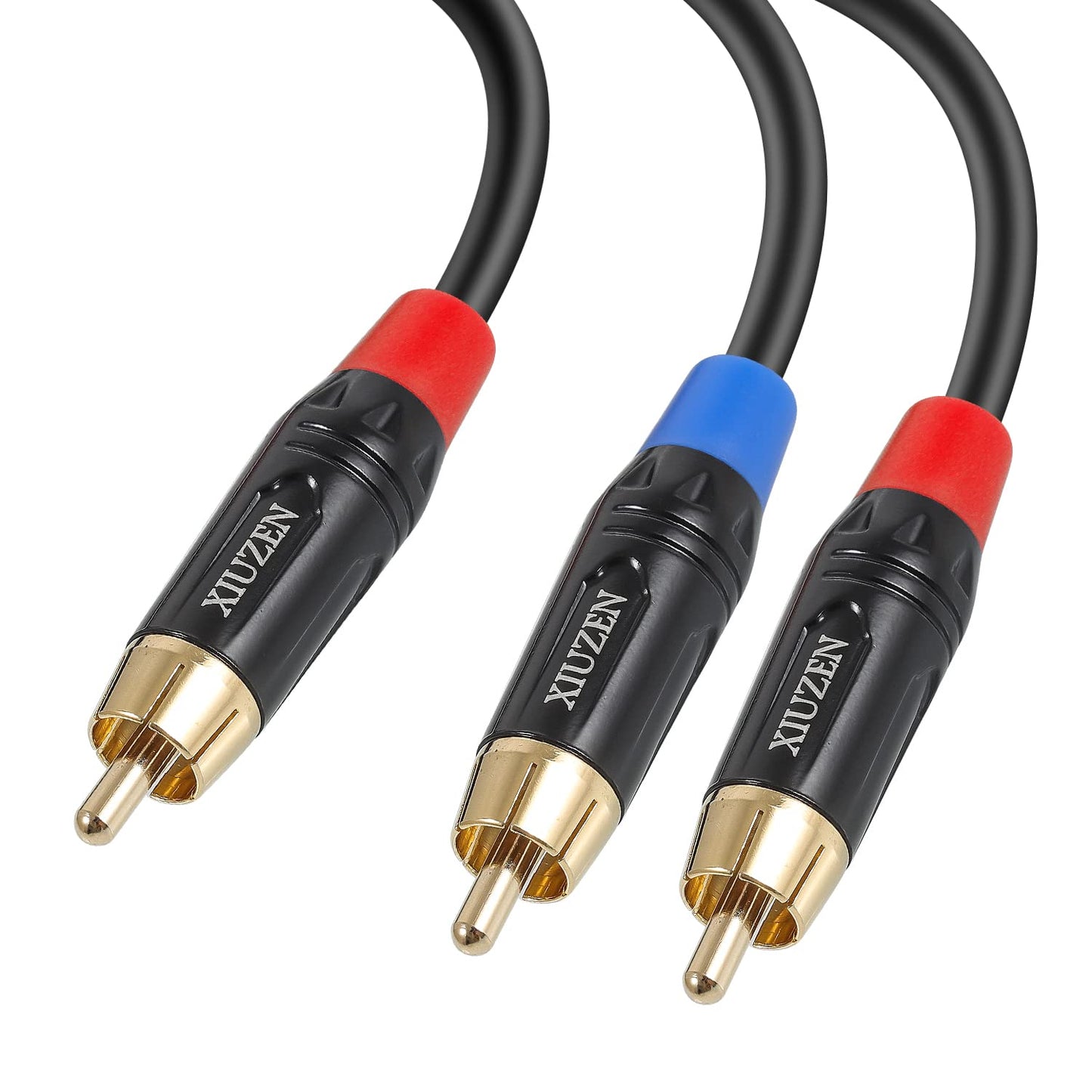 XIUZEN 1.5ft RCA Y-Splitter, Stereo Audio Adapter for Speaker, Subwoofer, Home Theater & More