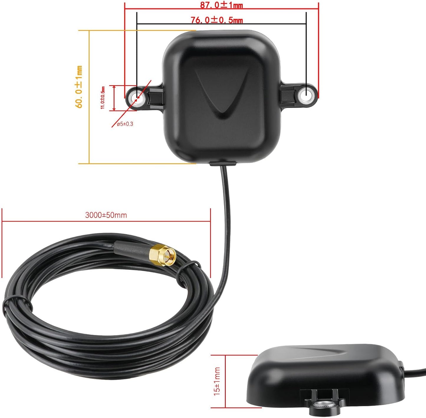 BINGFU 28dB RG174 10 Active GPS + BD Dual System Car Navigation SMA Antenna Gain Satellite Positioning Antenna with ft