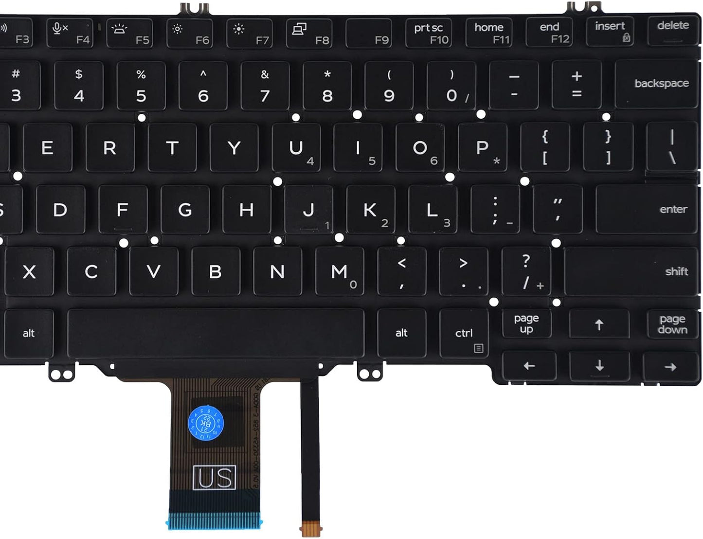 SUNMALL 3300 5300, 5300 2-in-1, 5310,5310 2-in-1, 7200 7300 E5300 E7300, Replacement Keyboard Compatible with Dell