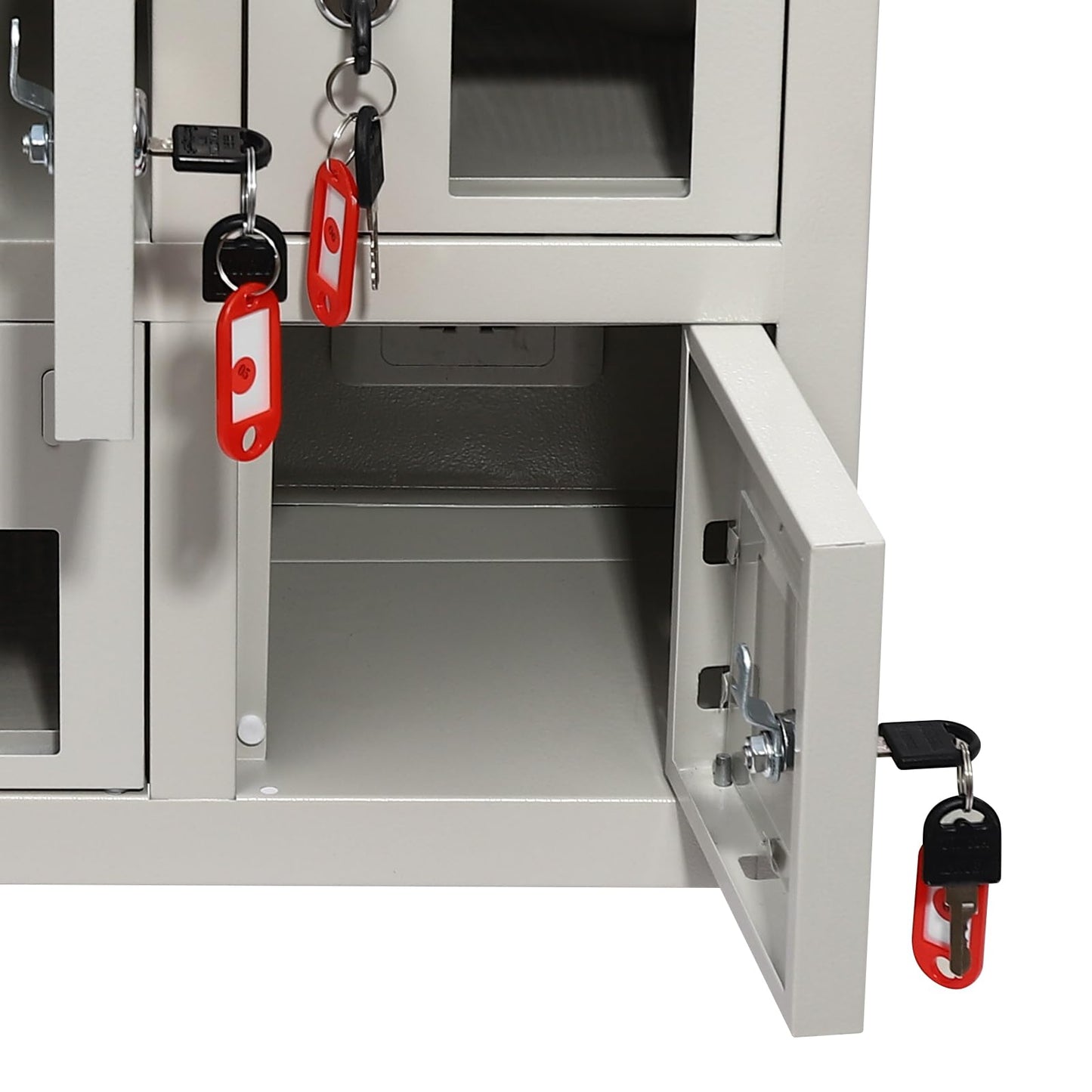 QUEWATSA 9 Slots Cell Mobile Phone Steel Locker with Lock, Cell Phone Locker with Charging Station, Cellphone Locker for Schools, Conference Rooms, and Offices