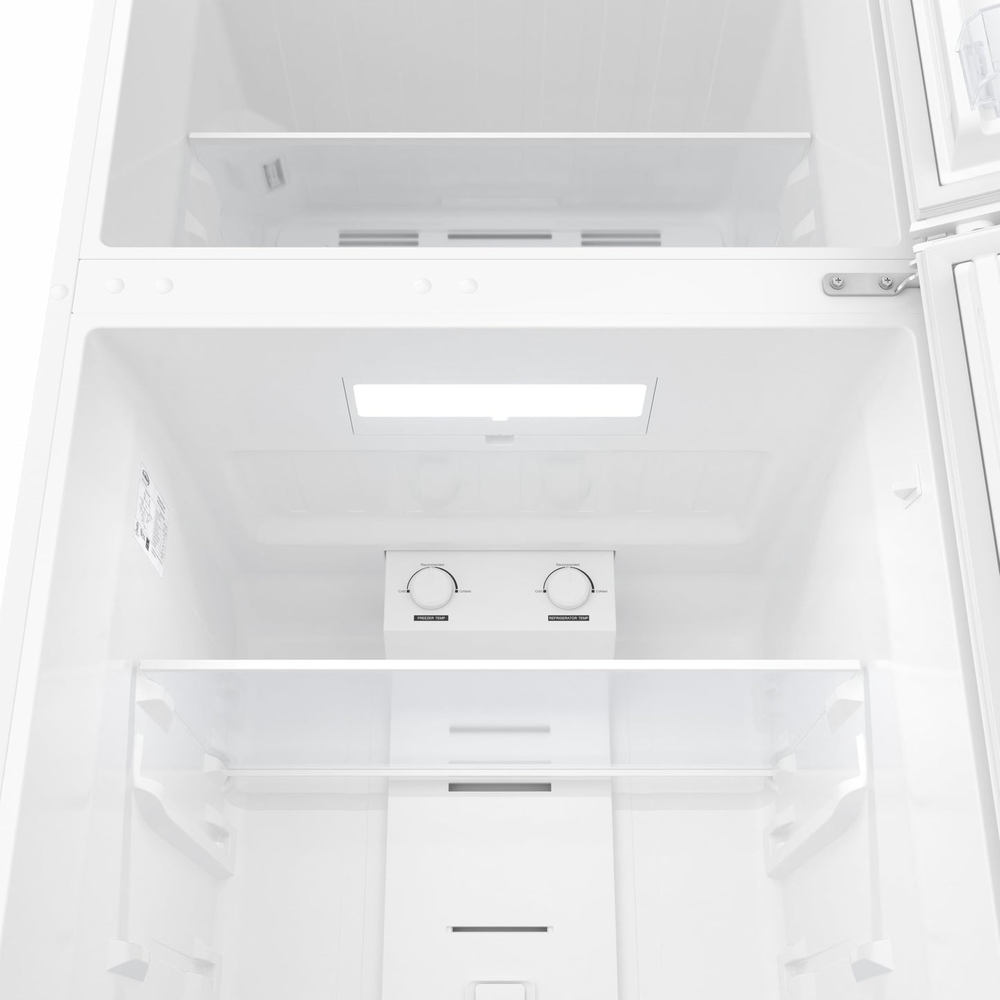 KoolMore 28 Inch 14 Cu Ft Top Freezer Refrigerator, White, Freestanding Full Size Fridge Freezer for Home Kitchen or Garage