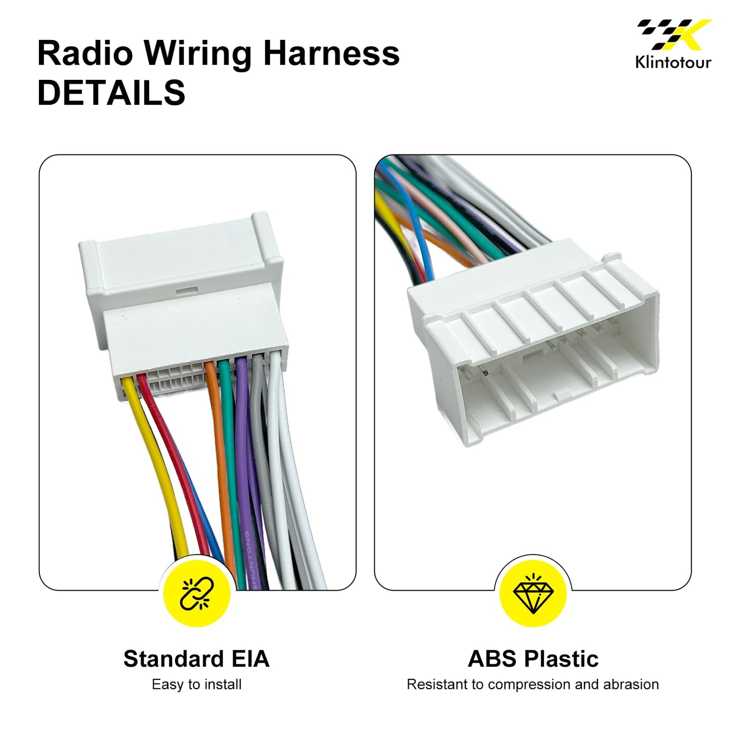 2006-2008/Kia 2005-2008, Radio Wiring Harness Compatible with Hyundai Stereo Installation Wire Harness Aftermarket