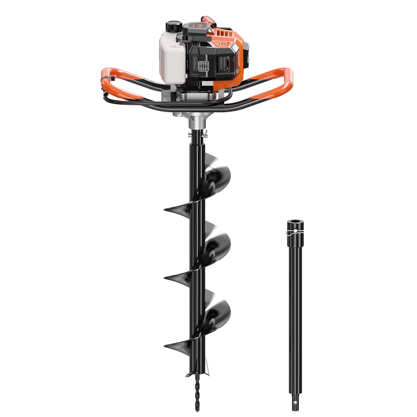 WORKIT 43CC Post Hole Digger, Auger Post Hole Digger Easy Start, 2-Cycle Xtreme Engine, Gas Powered Earth Auger with 8" Auger Drill Bit, 20" Extension Rods, EPA Certification, for Farmland, Garden