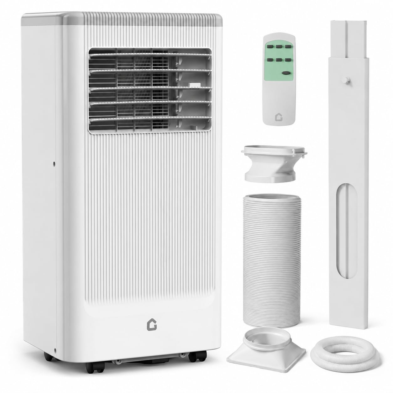 GarveeLife 8000 BTU Portable Air Conditioner for Rooms up to 350 Sq Ft, 3 in 1 Compact AC Unit with Cooling Dehumidifier Fan Modes, Remote Control and Window Kit, White