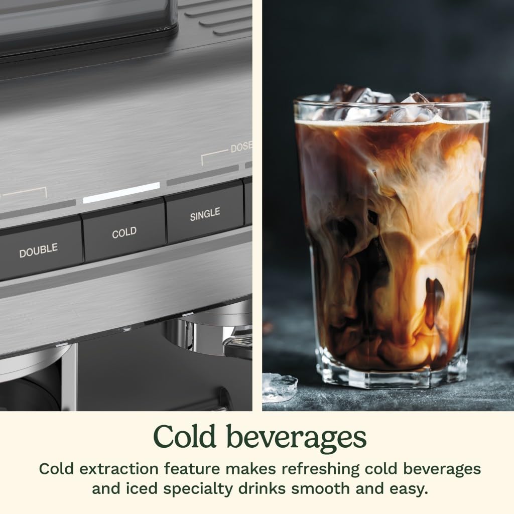 Cuisinart Espresso Bar Grind & Brew Espresso Machine, 16 Grind Settings from Fine to Coarse, Makes Hot or Cold Cafe-Quality Beverages at Home Including Cappuccino, Lattes and Cold Coffee, EM-640