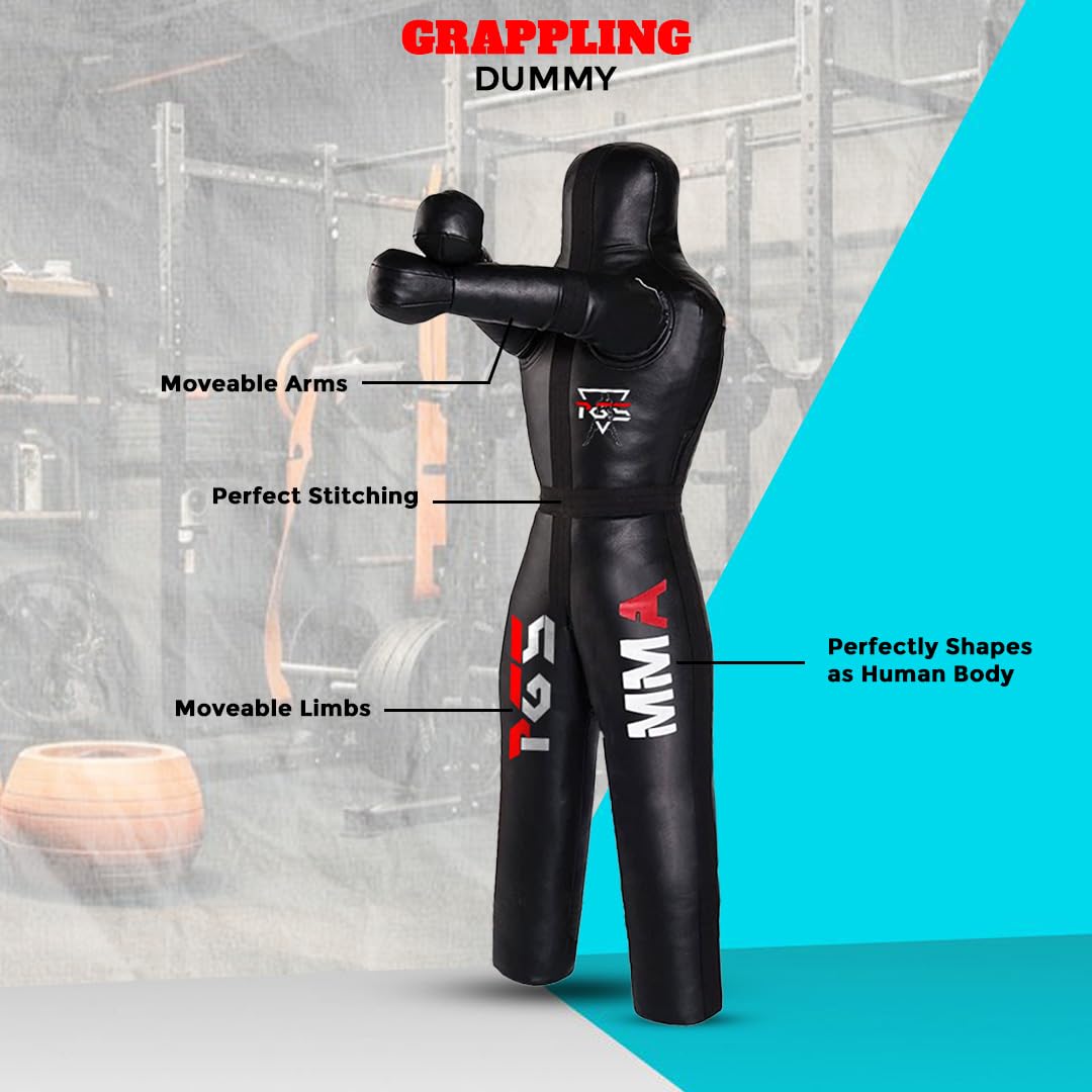 PGS - Heavy-Duty Grappling Dummy for Martial Arts Training — Jiu Jitsu/BJJ/MMA Wrestling Practice Dummy — UNFILLED Custom-Weight Design (6FT - 70")