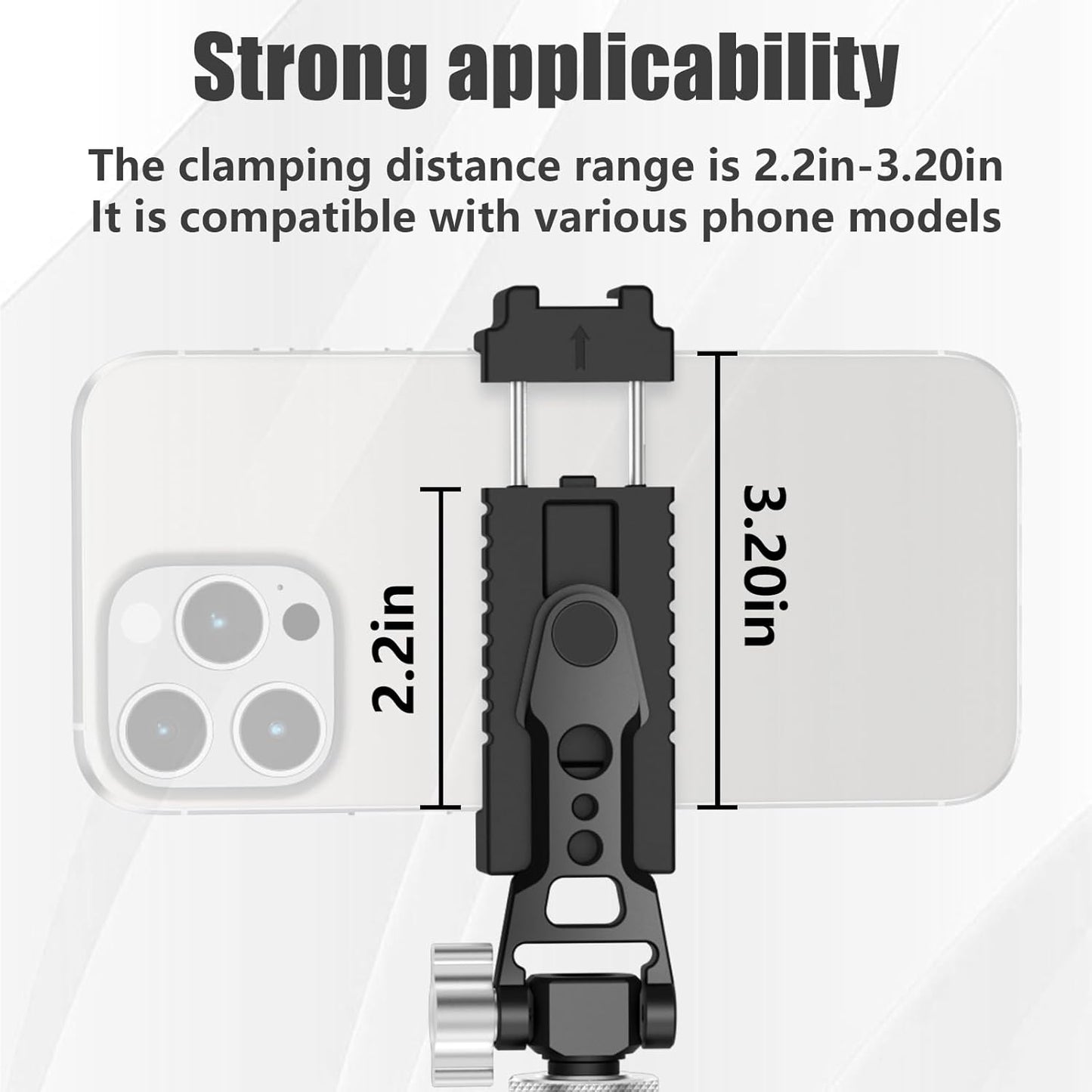 CAMEDAFLX Mount,360Adjustable Aluminum Tripod Stand Mount Universal Smartphone Adapter with Cold Shoe Cellphone Clamp