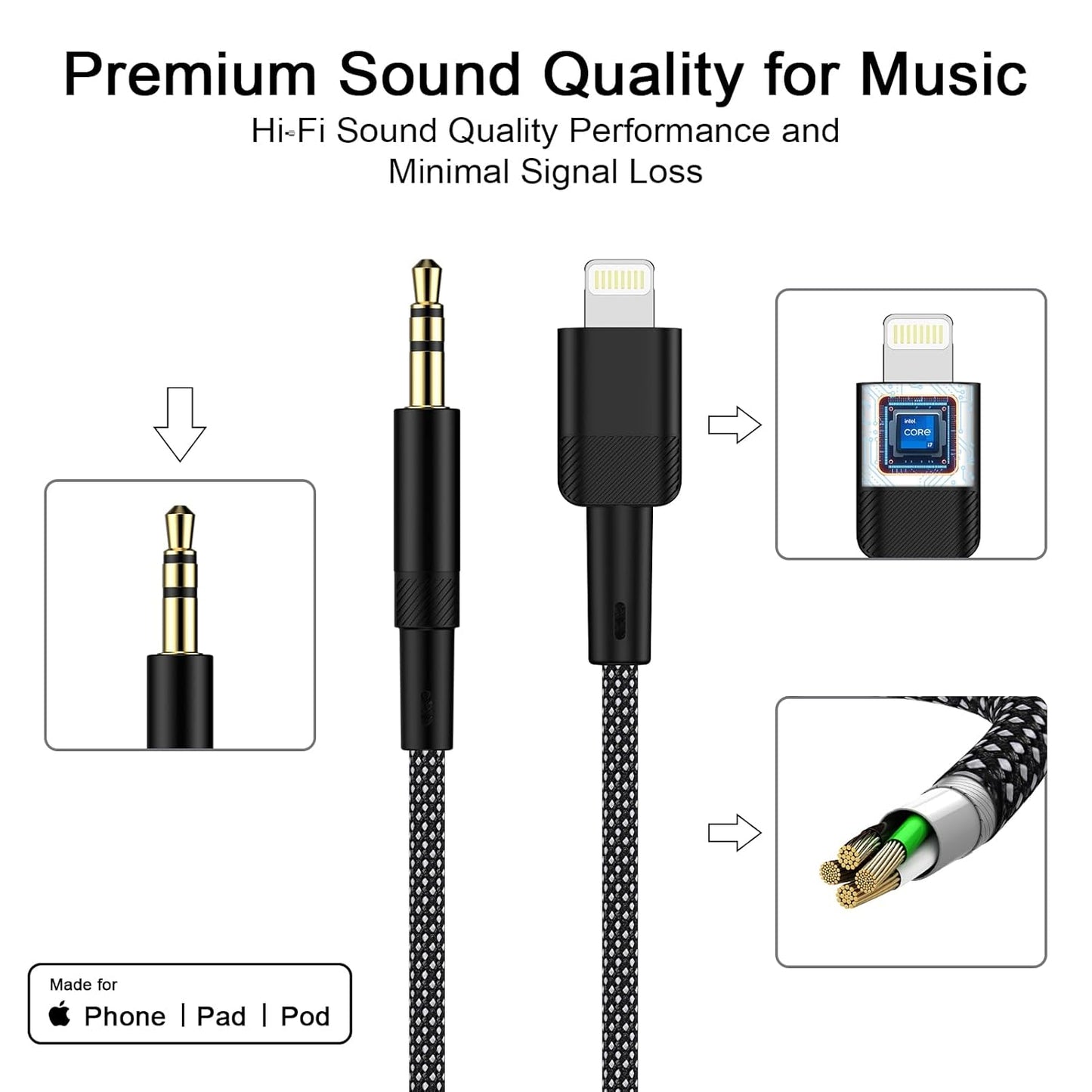 14 14 13 13 13 12 12 11 8 3.5mm 6FT Aux Cable for iPhone Pro Max Plus Pro Max Plus Mini Pro Max Mini XR XS