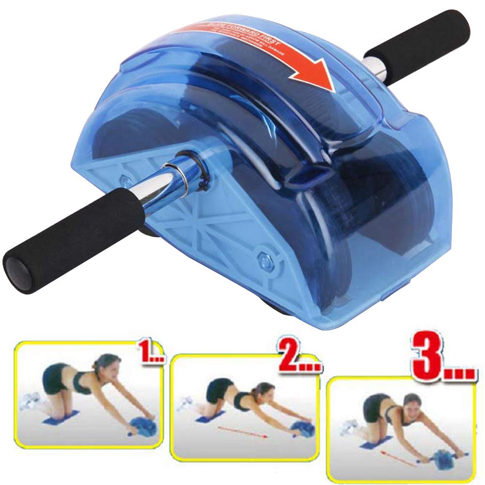 Ab Roller for Abs Workout Abdominal Exercise Rollers, Abdominal Roller 4 Wheels Ergonomic Grip for Core Strength Training Exercise for Home and Gym Use