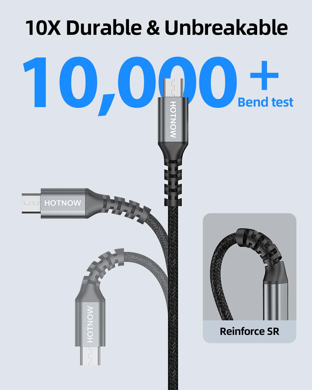 0.5FT [3Pack], 6 inch USB2.0 5V3A S7 S6 S7 S5,Note 5,PS4,Power Short Micro USB Cable High Speed Android Charger Cable