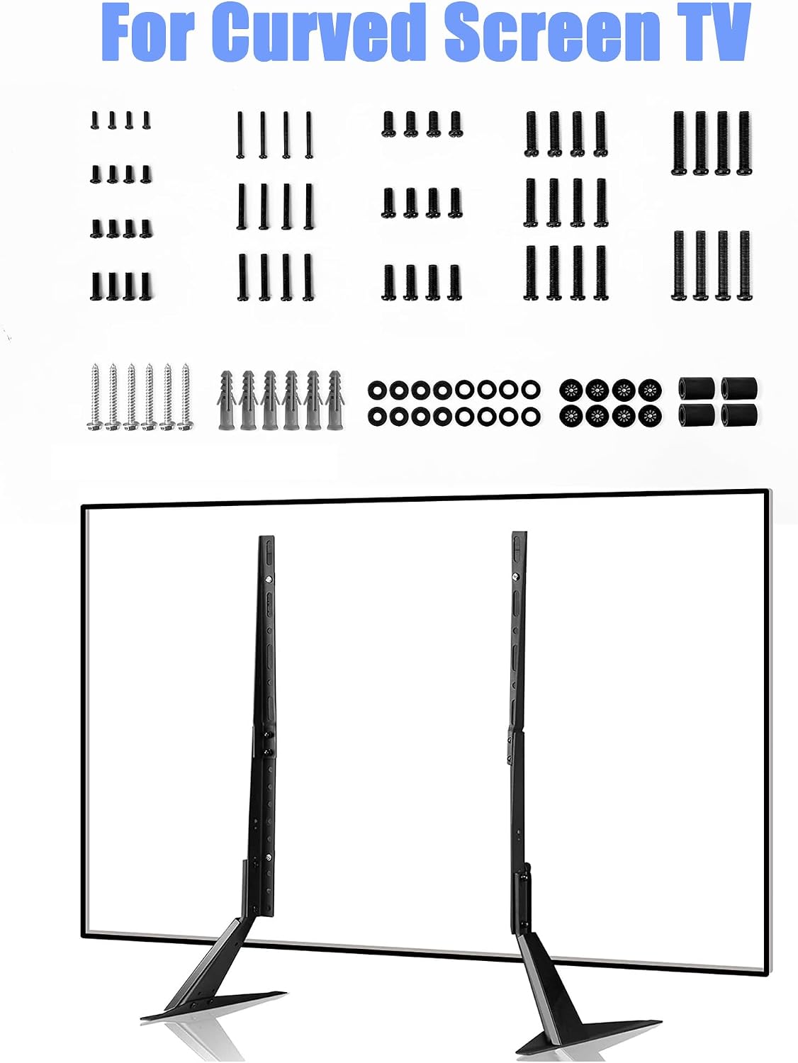 suptek 20-65 100 Universal Tabletop TV Stand for & pcs TV Installation Hardware Kit for Curved TV Bundle
