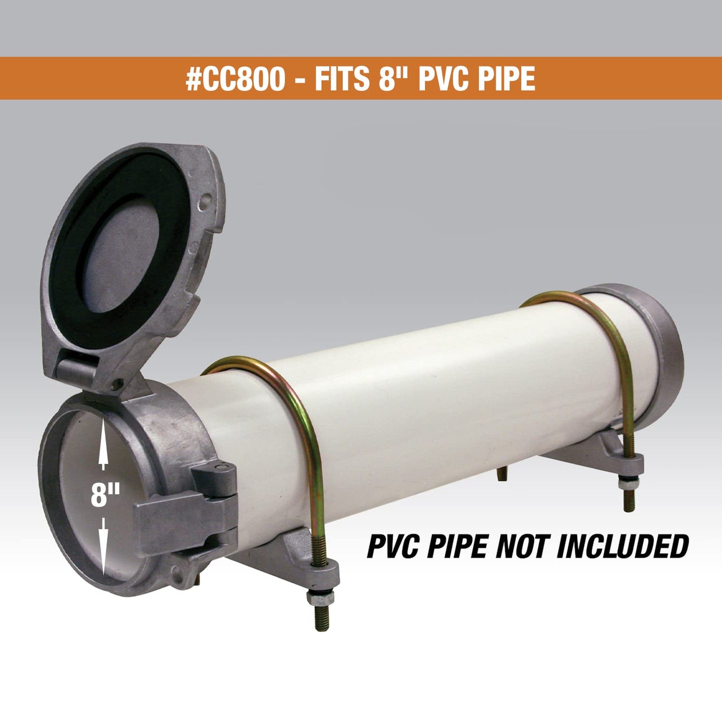 Buyers Products CC800 PVC Conduit Carrier Kit, 8 Inch Diameter Pipe Storage Rack for Trucks, Mounting Hardware Included, Spring-Loaded Latch, Weather-Resistant Door - for Conduits, Fly Rods & More
