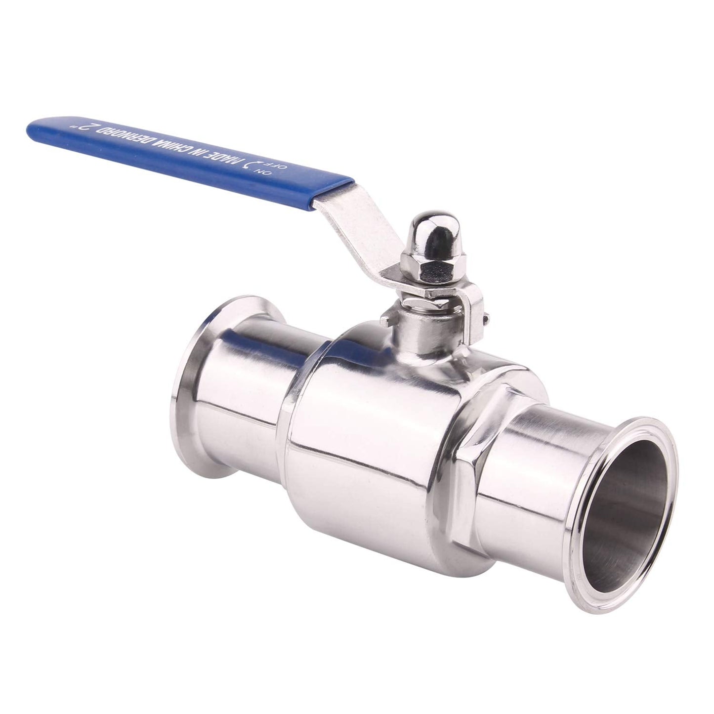 DERNORD 2 inch Tri-Clamp Clover Ball Valve Stainless Steel 304,PTFE Lined. (2 inch Tube OD)