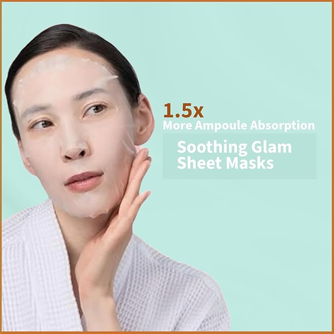 YoungMe Soothing Glam Facial Sheet Mask ??6-Pack | Hydrating & Moisturizing Korean Skin Care for Sensitive & All Skin Types